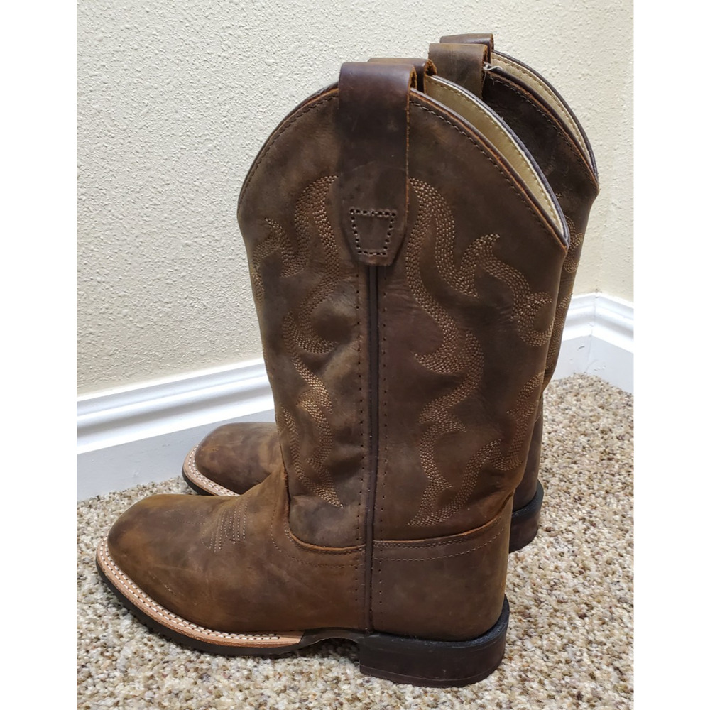 Cody James Boys Size 2D Brown Leather Western Cowboy Boots Square Toe Youth - Picture 3 of 9